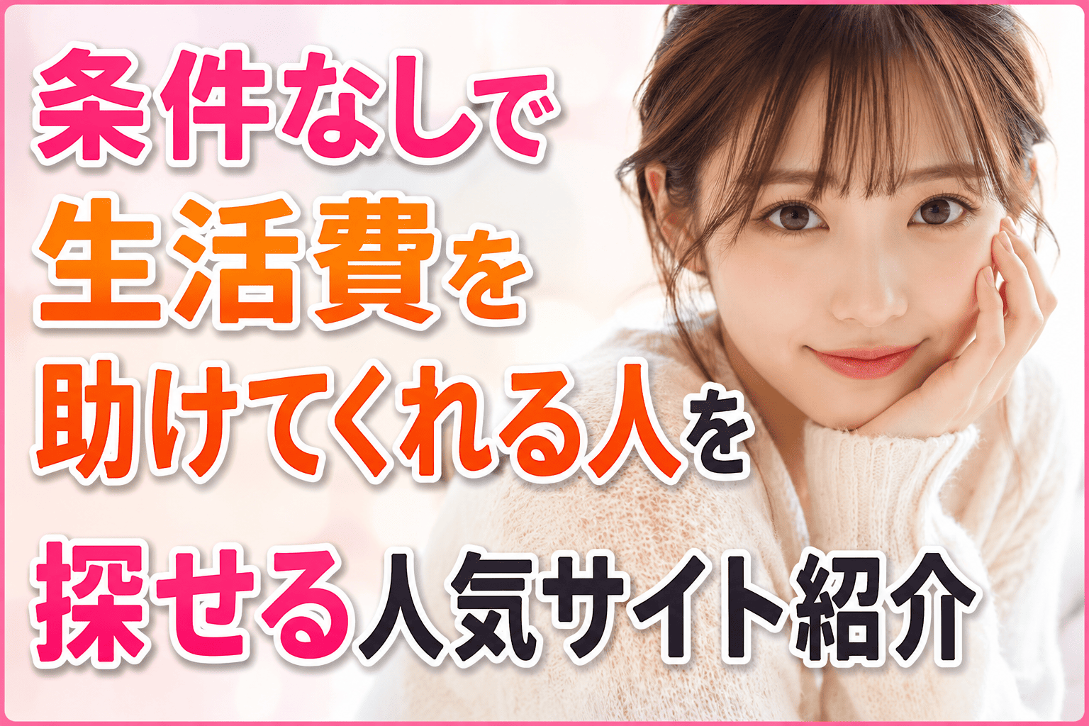条件なしで生活費を助けてくれる人を探せる人気サイト紹介